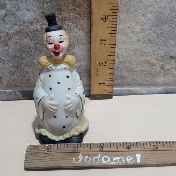 Vintage Bisque Porcelain Clown Bell Figurine - Picture 9 of 10